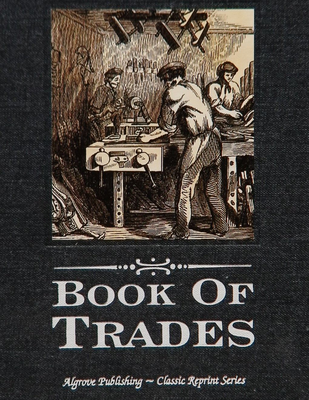 An image of a woodworking book cover: Book Of Trades by Algrove Publishing