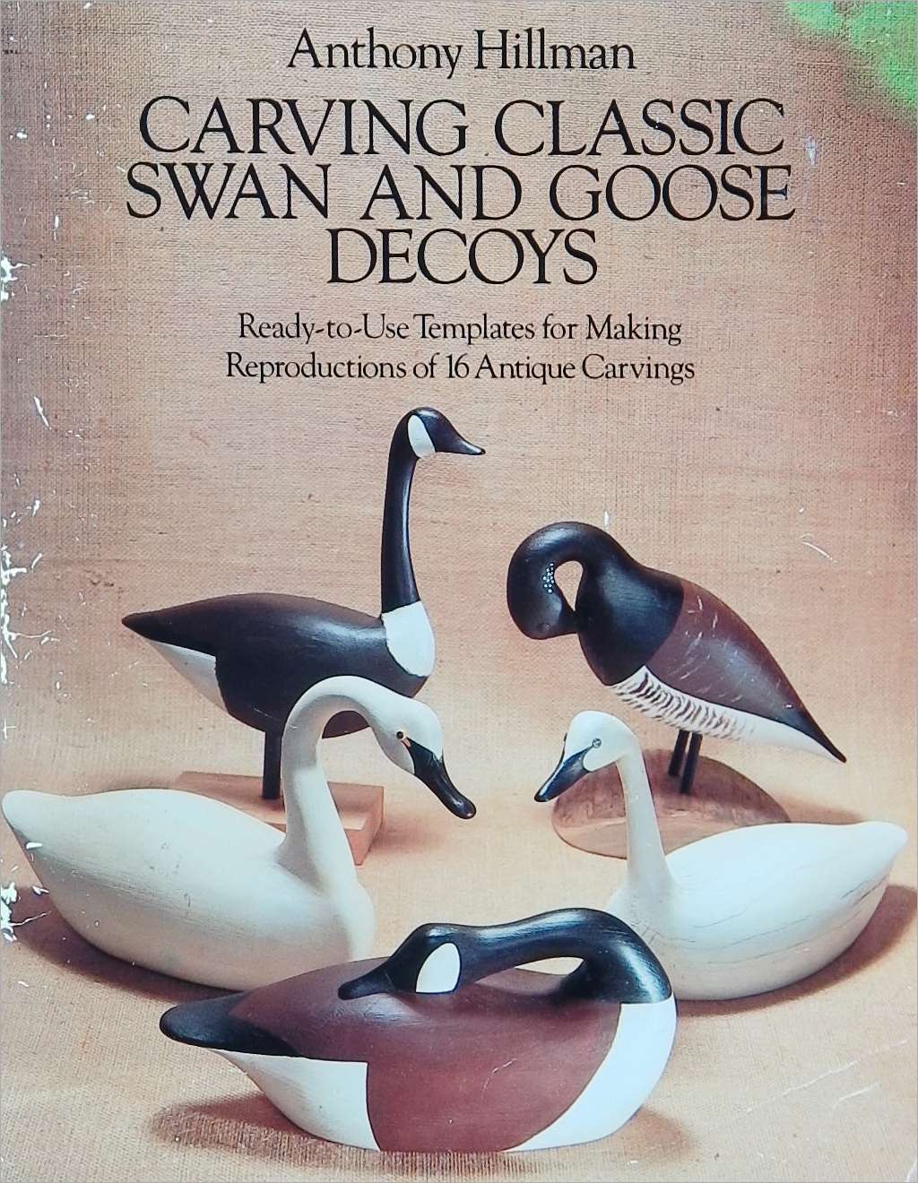 An image of a woodcarving book cover: Carving Classic Swan and Goose Decoys by Anthony Hillman