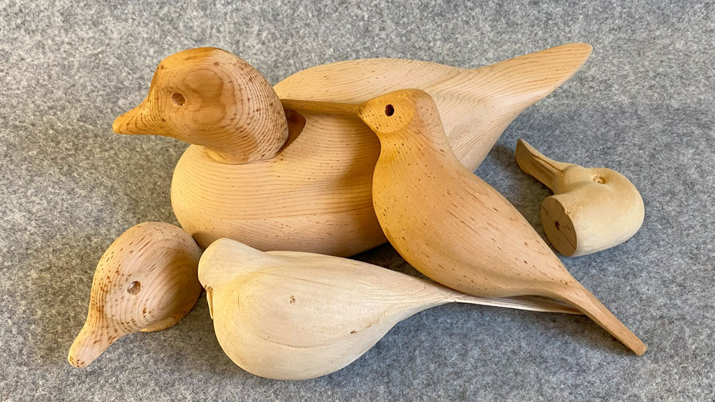 A few bird roughouts ready to be carved.