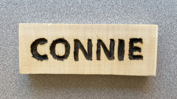 Connie's simple name badge