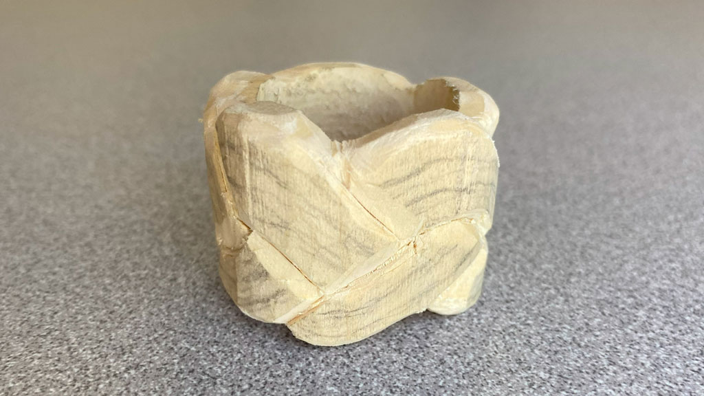 Celtic knot neckerchief slide. Work in progress.