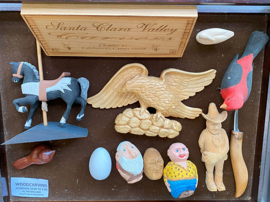 Display case by SCVC members for the woodcarvers newsletter.