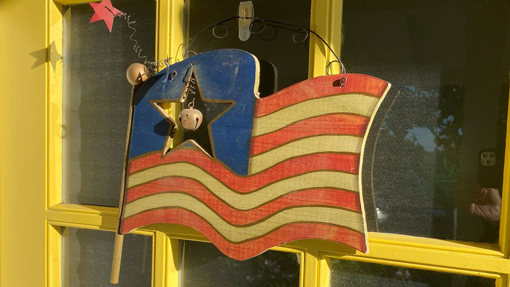Handmade wooden flag
