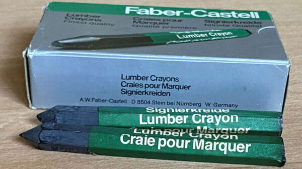 A couple of black crayons with the original packaging.