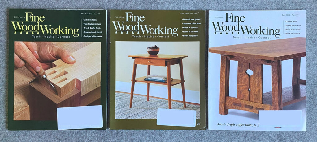 Fine Woodworking magazine covers
