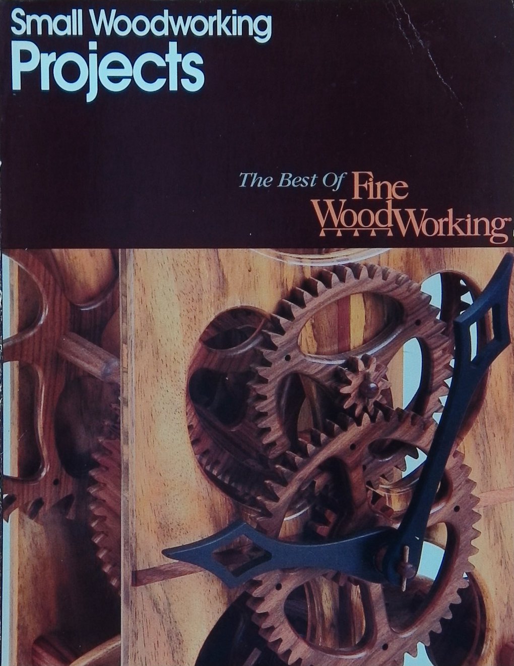 An image of a woodworking book cover: Small Woodworking Projects by Fine Woodworking; 1992, 127p
