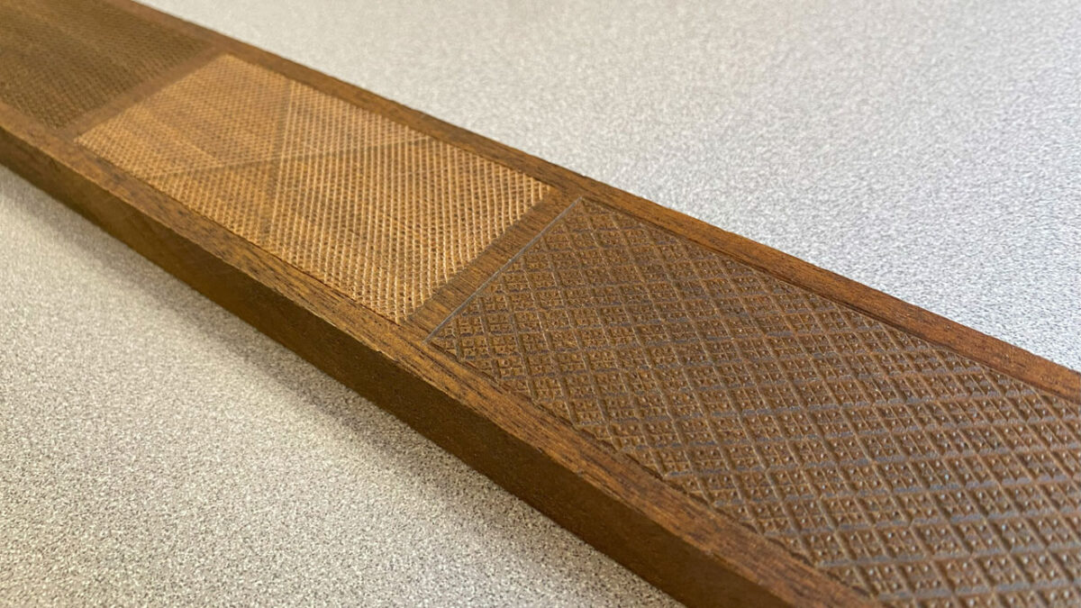 Close up of checkering patterns