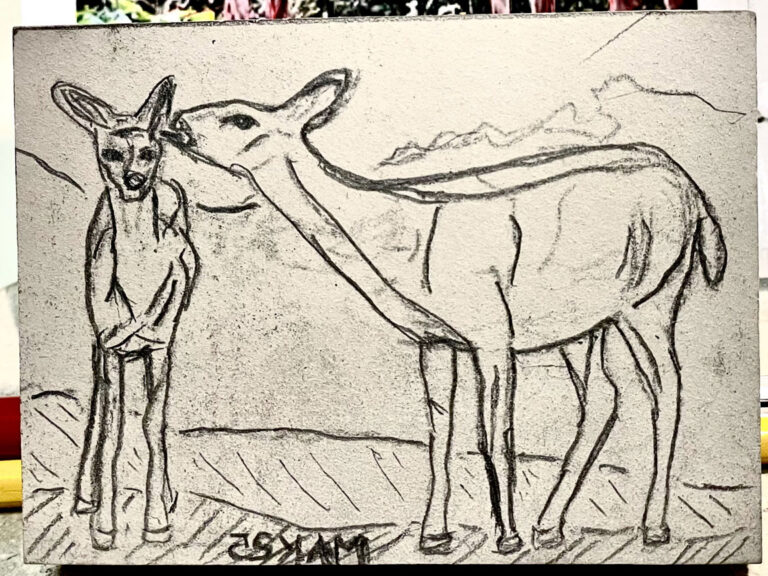 Sketch for a linoleum block print