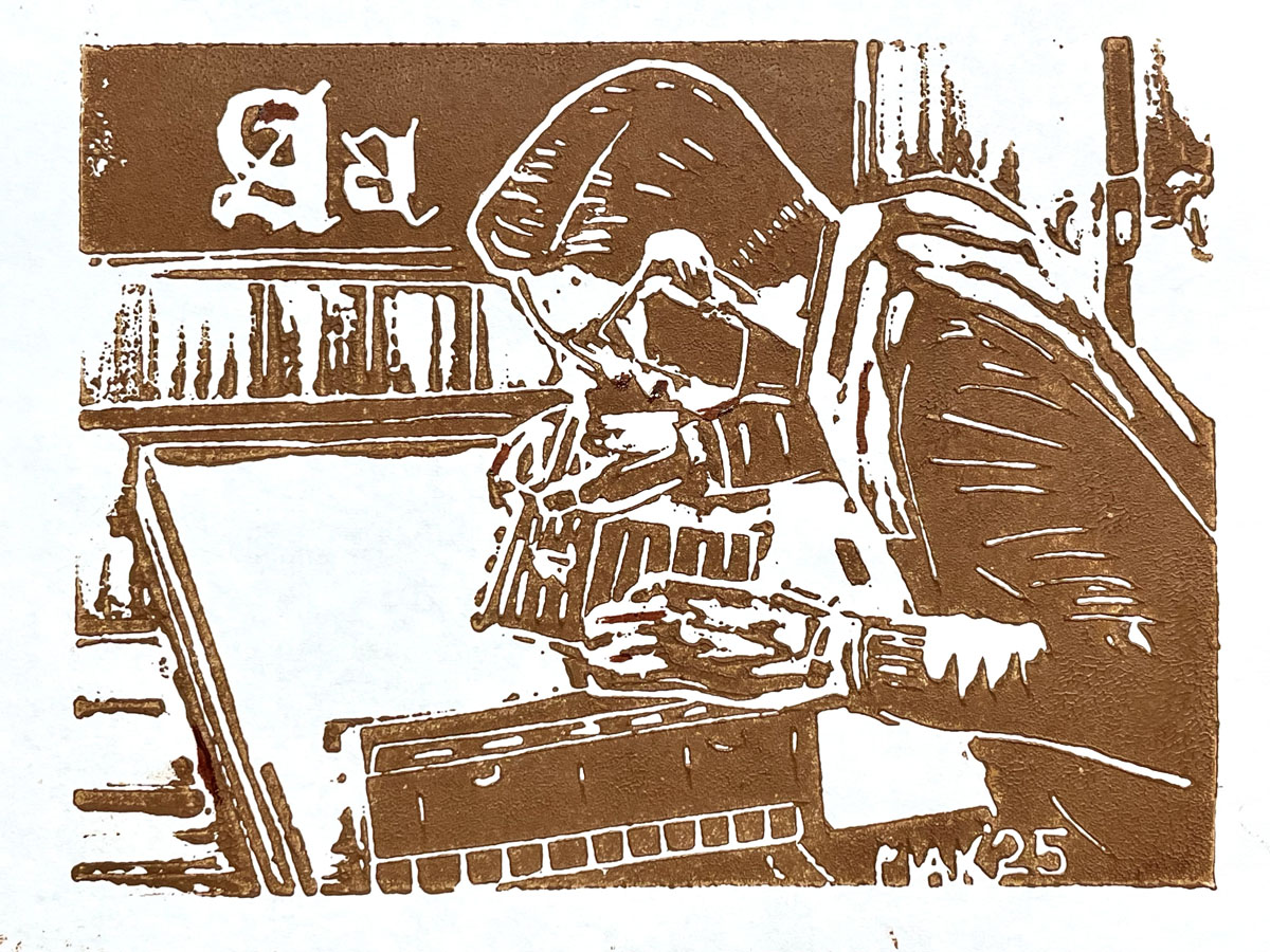 Final print in brown color.