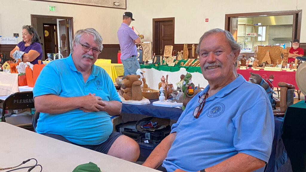Ken and Bob at the Tri-Valley Carvers woodcarving show in Pleasanton, CA. September 2025.