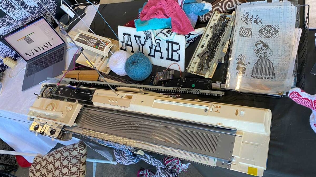 Computerized knitting machine and knitting patterns.