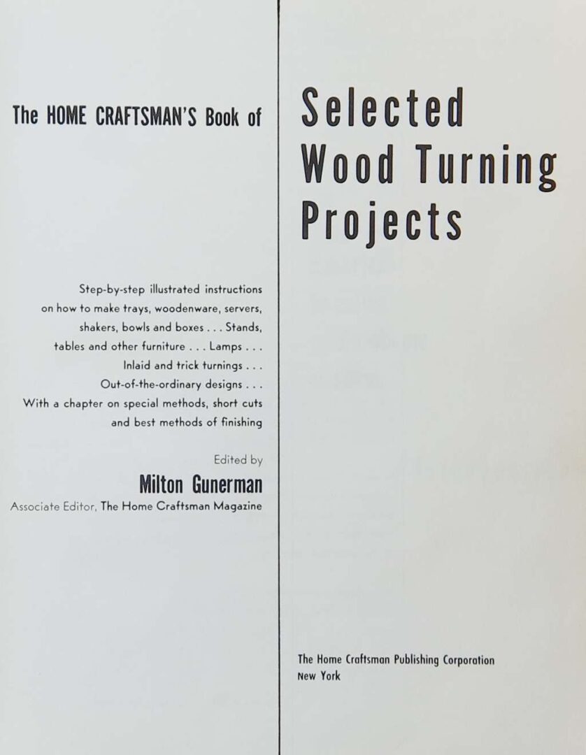 Selected Wood Turning Projects