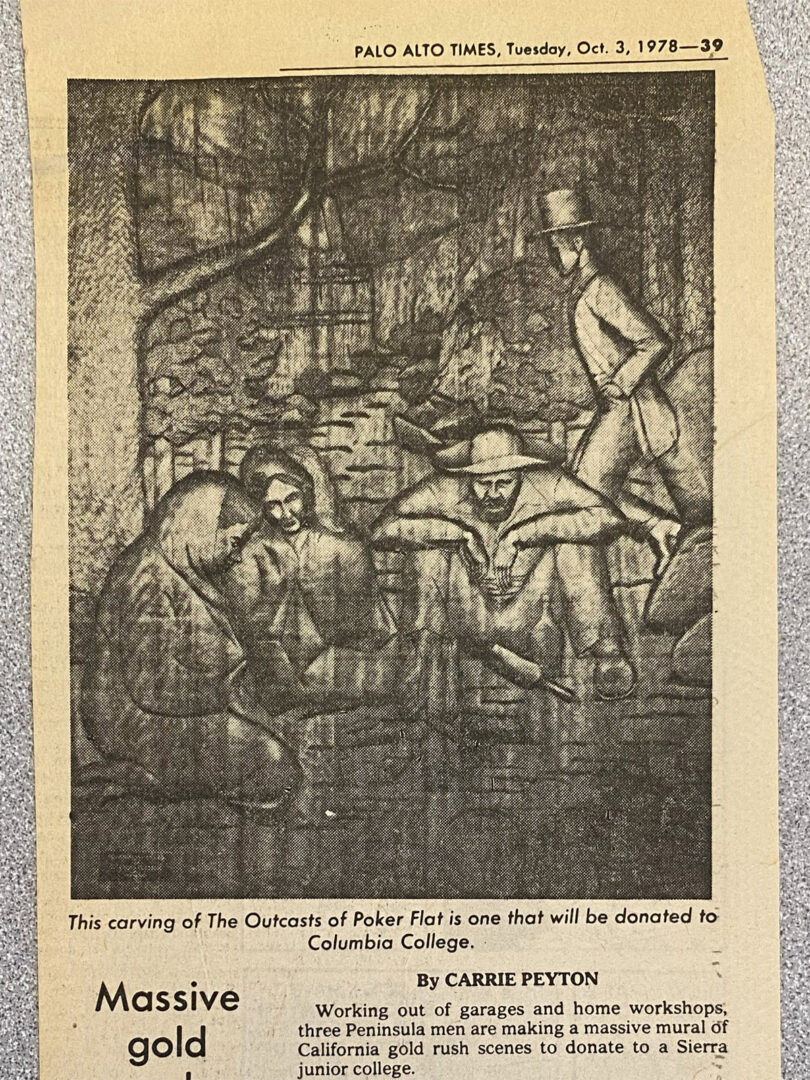 An article about woodcarving in the Palo Alto Times newspaper in October 1978