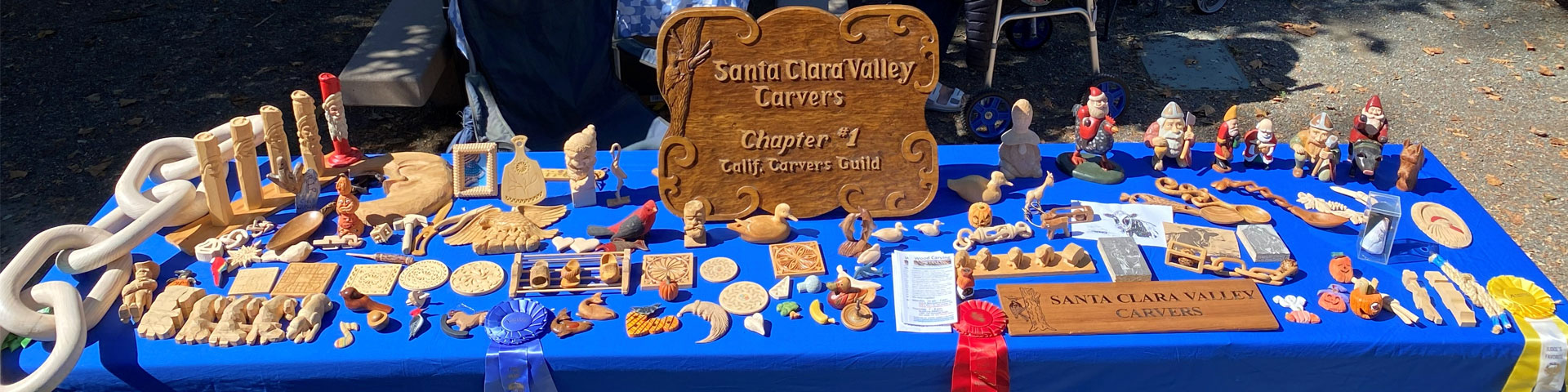 Woodcarving display at Meadow Park, in Los Gatos, CA. October 2025.