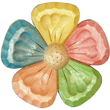 READ N TRY logo, a carved and painted flower. Read more about it here: https://readntry.com/carving-flower/