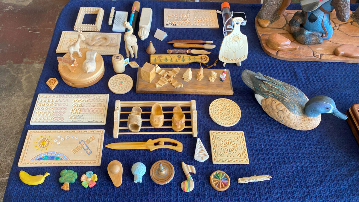 Roman's Woodcarvings at Maker Faire, 2024