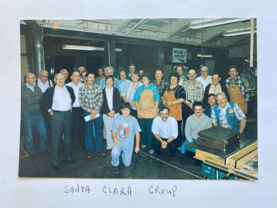 25+ members of our woodcarving club, Santa Clara Valley Carvers. The photo was taken in 1970x or 1980-x.