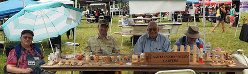 Santa Clara Valley Carvers presenting woodcarving at Hellyer County Park, San Jose, CA