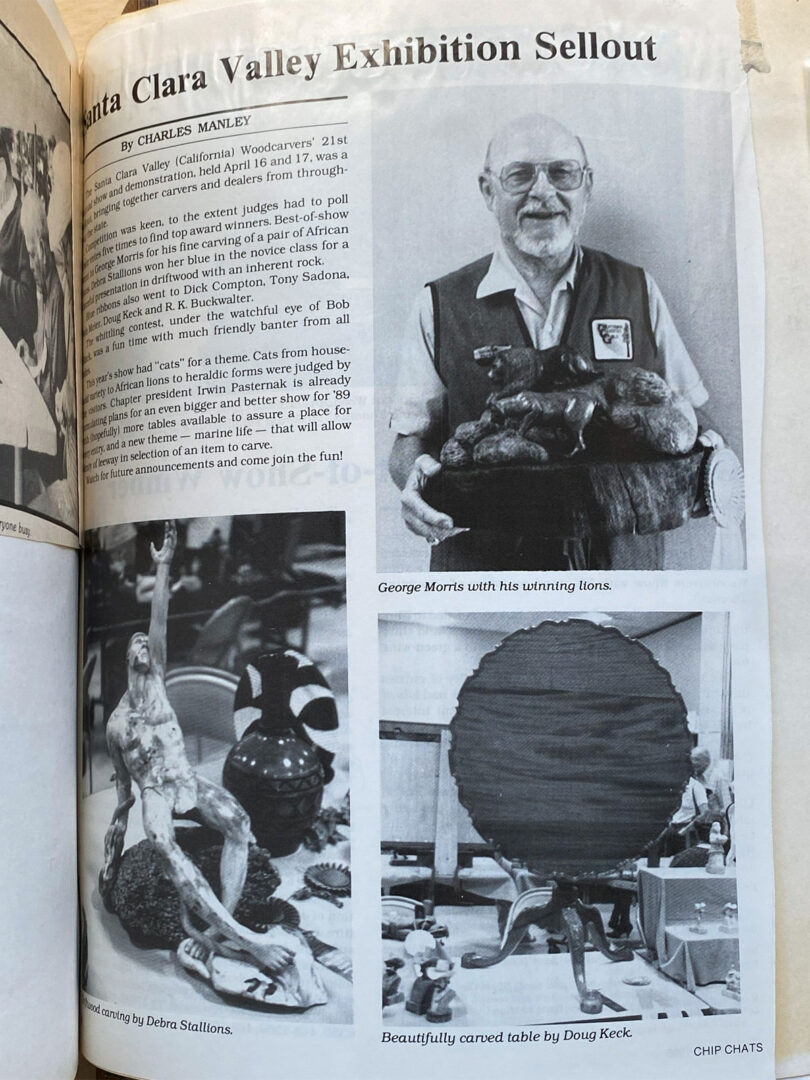 An article from the Chip Chats magazine about the 1988 SCVC woodcarving show.