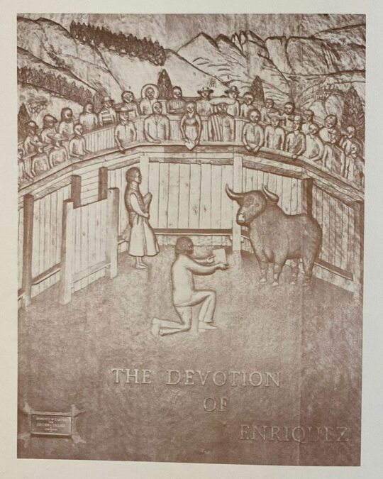 Designed based on Bret Harte's stories and carved in 1970-x by Lucien Dean Hertert.