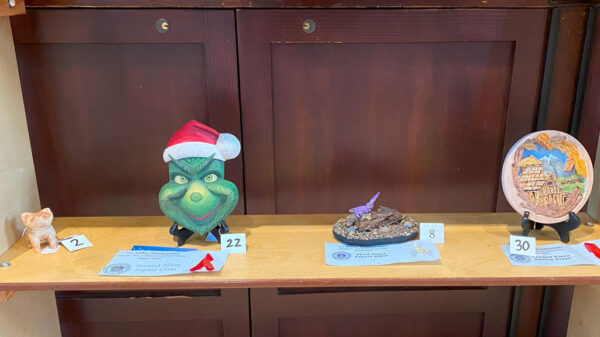Woodcarving show competition: shelf 3, bottom