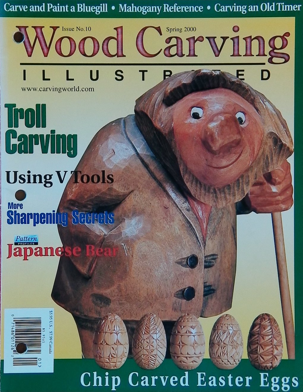 An image of a woodcarving book cover: Woodcarving Illustrated Magazine, #10 Spring 2000 by Woodcarving Illustrated