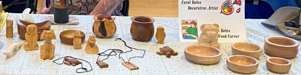 Dave Boles shared his woodcarving and woodturning items at the 2025 TVC Woodcarving Show.